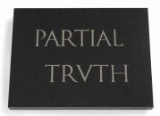 Partial Truth, 1997, Hand-carved black granite, 45.7 x 61 x 5.1 cm, Private Collection, Athens 
