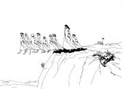Αfternoon walk, 1962, μελάνι σε χαρτί, παραχώρηση της συλλογής Δάκη Ιωάννου